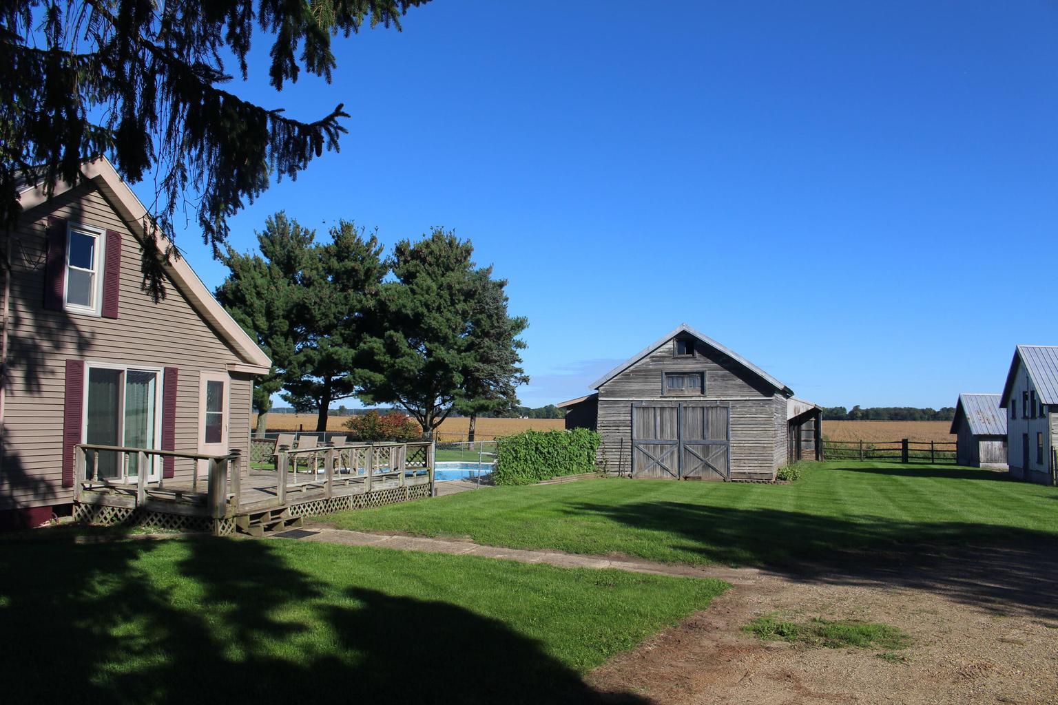 lawn and driveway at complex