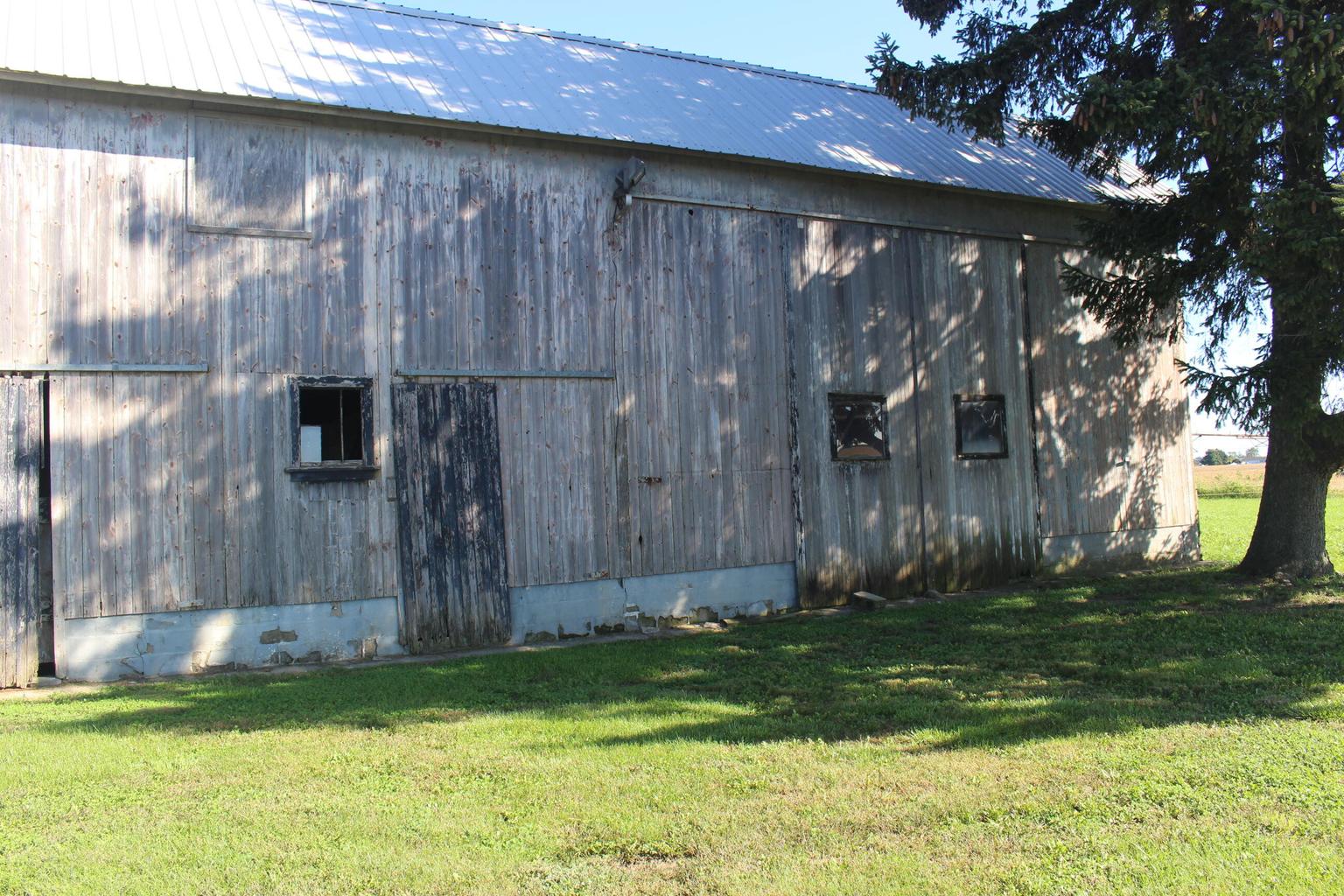 large weathered barn