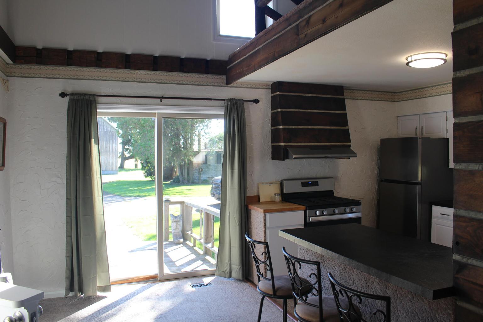 sliding glass doors near kitchen